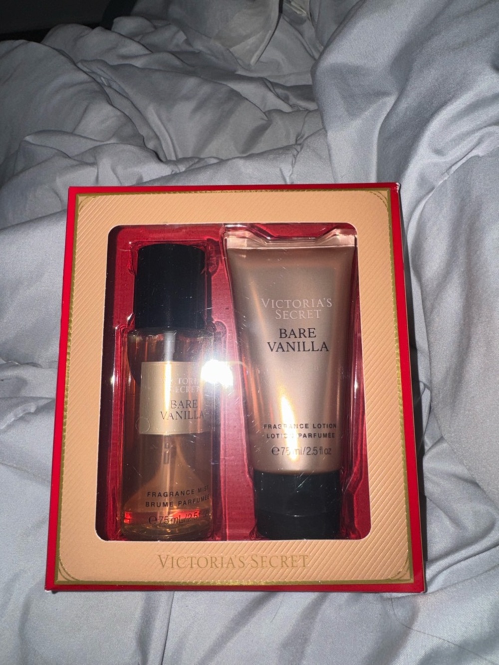 Victoria's Secret Bare Vanilla Set - Peach and Red Box